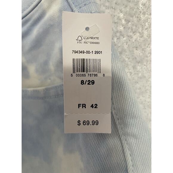 GAP Denim Jeans Size 8/29 Blue White Tie Dye SLIM BOYFRIEND Mid Rise Cropped NEW - Picture 7 of 12